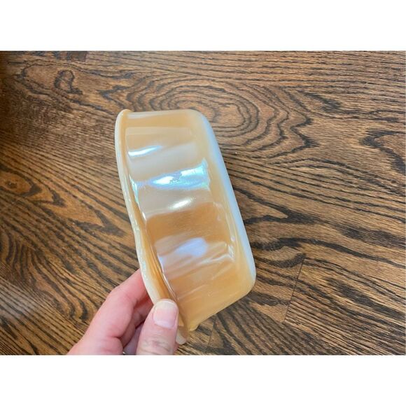 Fire King, Peach Lustre, Casserole, Vintage, MCM, 11, 1 1/2 Quart, Round, Doub - Picture 4 of 7